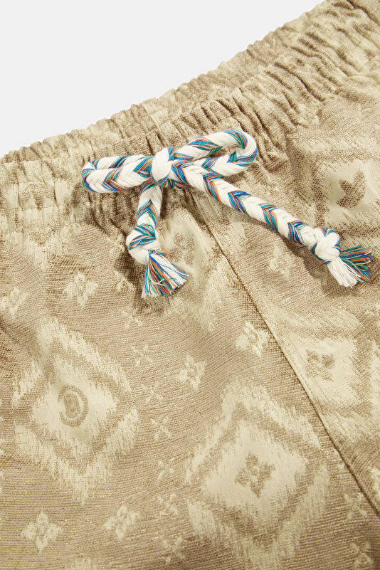 Beige Patterned Men's Shorts 3