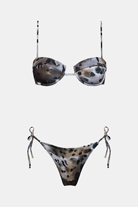 Kahve Desenli Kadın Bikini