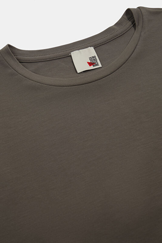Gri Bisiklet Yaka Erkek T-Shirt 3