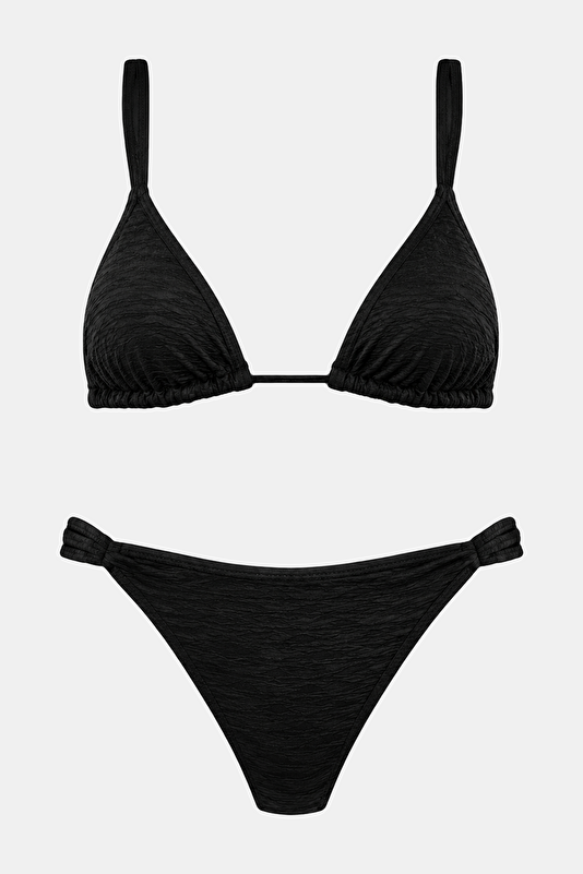 Black Lace-Up Women's Bikini