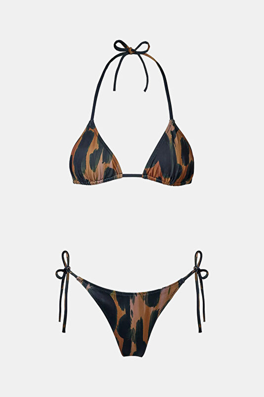 Multicolored Patterned Women's Bikini