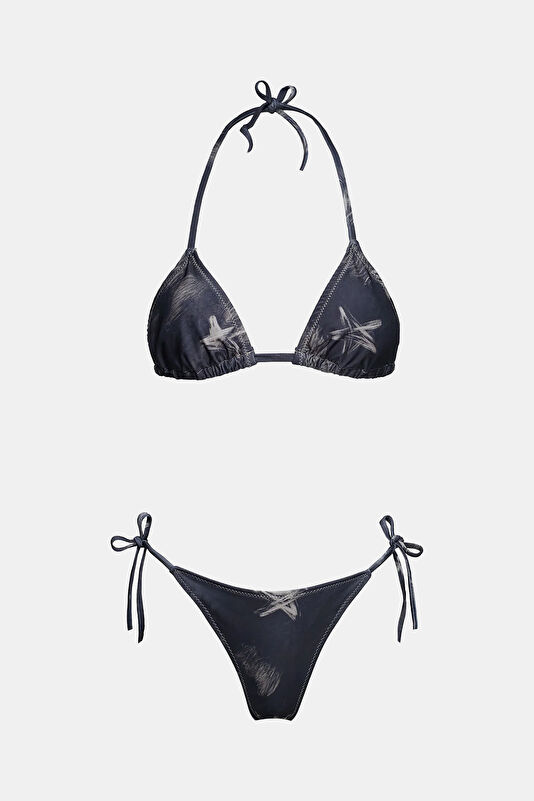 Khaki Patterned Women's Bikini