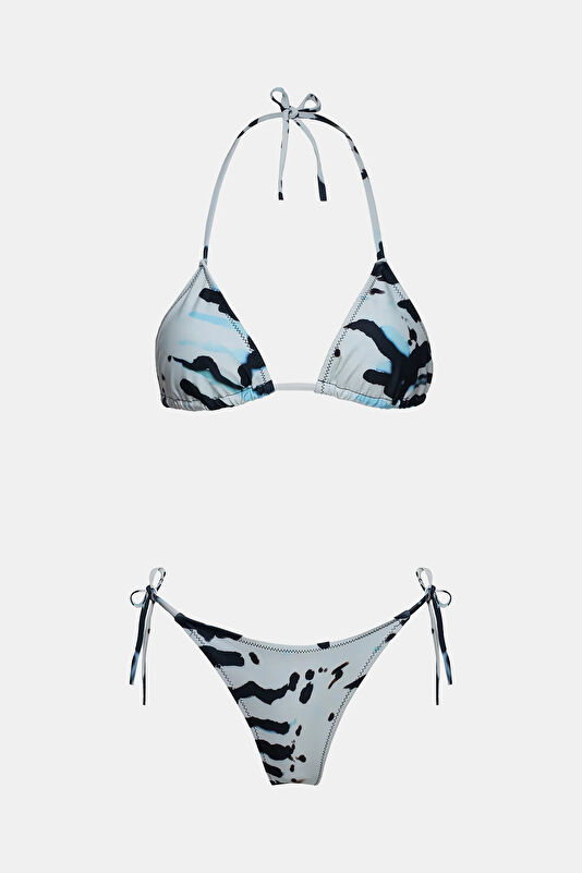 Black Patterned Women's Bikini