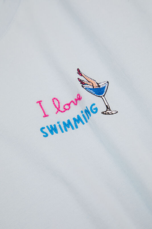 Açık Mavi Kadın T-Shirt 4