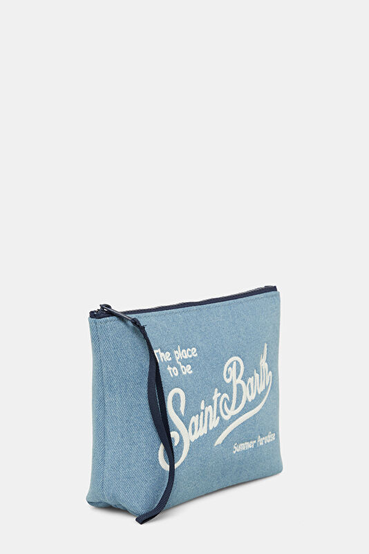 Aline Denim Blue Patterned Bag 2