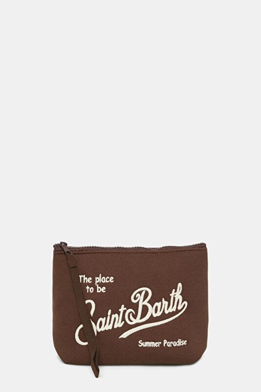 Aline Brown Piqué Patterned Bag