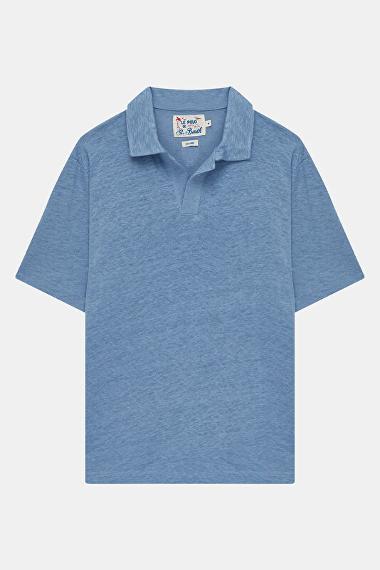 Men's Relaxed Fit Blue Crew Neck T-Shirt