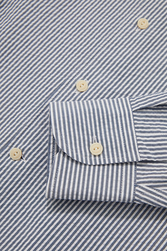 Men's Relaxed Fit Blue Shirt 4