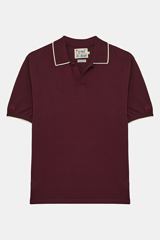Relax Kalıp Bordo Polo Yaka Erkek T-Shirt