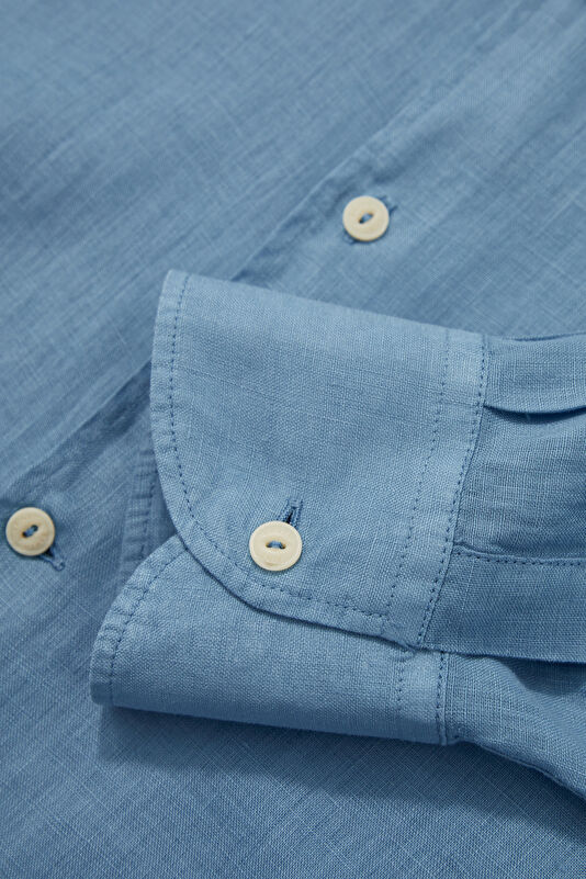 Men's Relaxed Fit Blue Shirt 4
