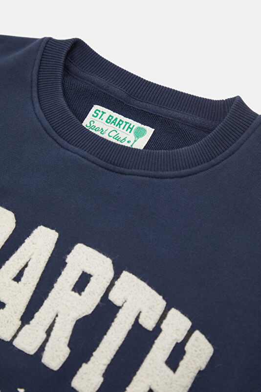 Lacivert Relax Kalıp Bisiklet Yaka Erkek Sweatshirt 3
