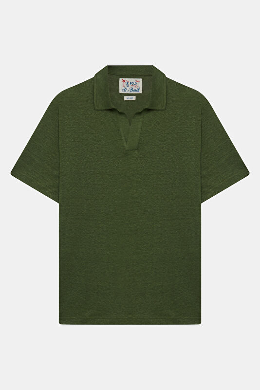 Relax Kalıp Haki Polo Yaka Erkek T-Shirt
