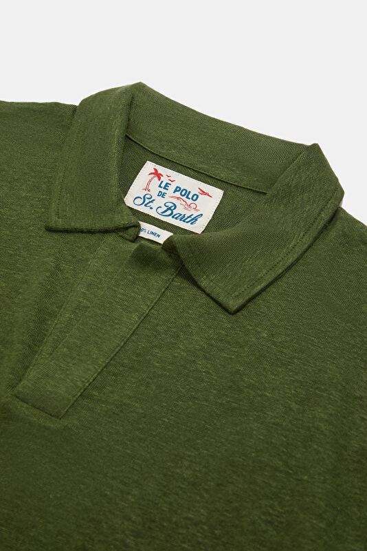 Relax Kalıp Haki Polo Yaka Erkek T-Shirt 3