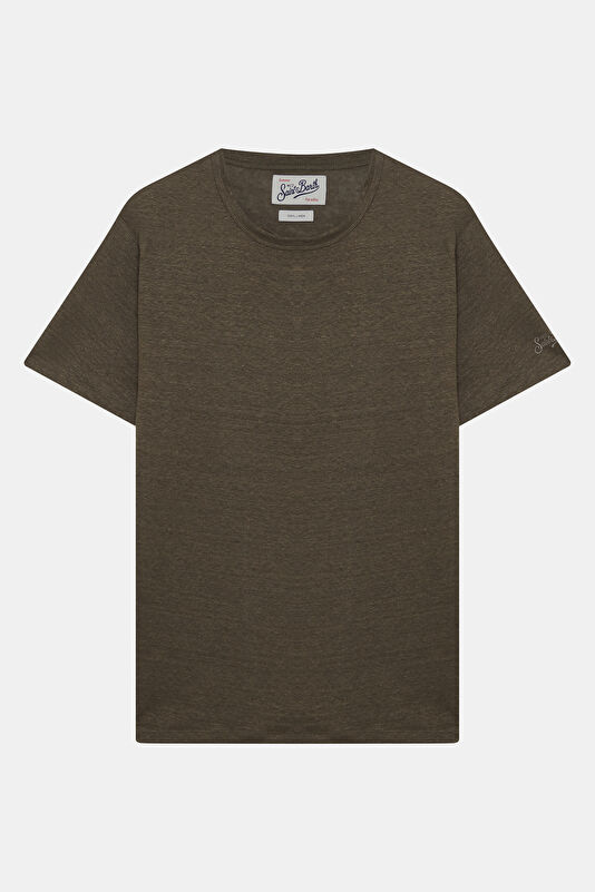 Relax Kalıp Haki Bisiklet Yaka Erkek T-Shirt