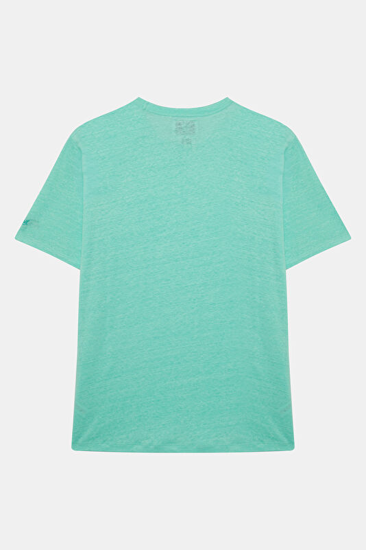 Relax Kalıp Su Yeşili Bisiklet Yaka Erkek T-Shirt 2