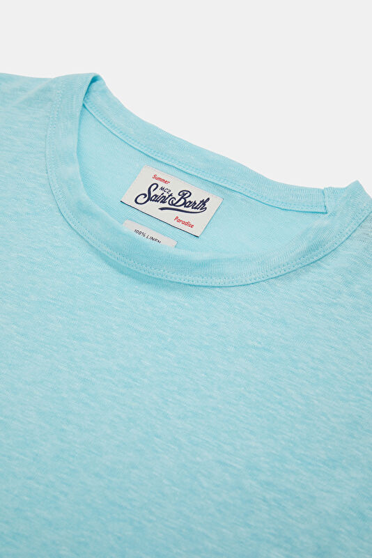 Relax Kalıp Turkuaz Bisiklet Yaka Erkek T-Shirt 3