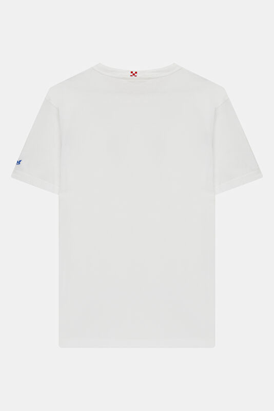 Relaxed-Fit White Crew Neck Printed Men's T-Shirt 2