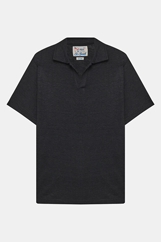 Relax Kalıp Siyah Polo Yaka Erkek T-Shirt