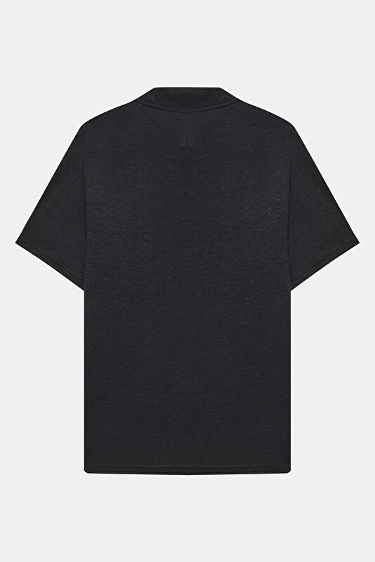 Relax Kalıp Siyah Polo Yaka Erkek T-Shirt 2
