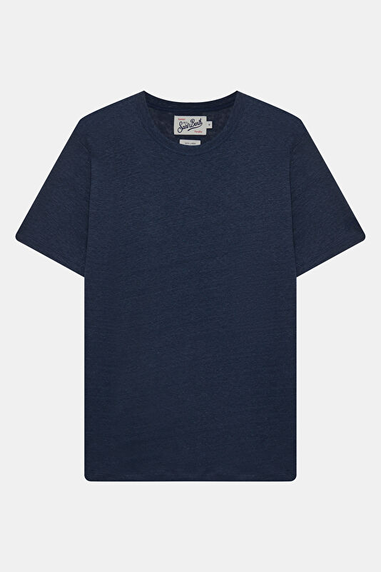 Relax Kalıp Lacivert Bisiklet Yaka Erkek T-Shirt