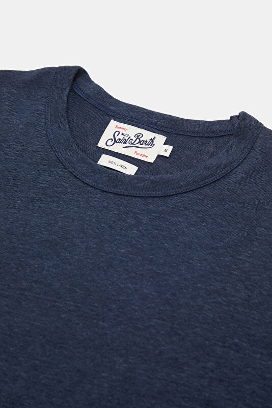 Relax Kalıp Lacivert Bisiklet Yaka Erkek T-Shirt 3