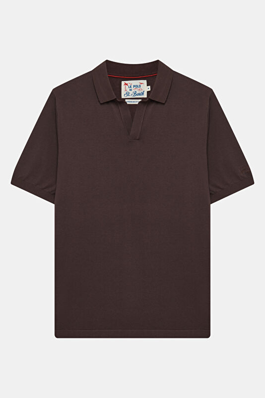 Relax Kalıp Kahve Polo Yaka Erkek T-Shirt