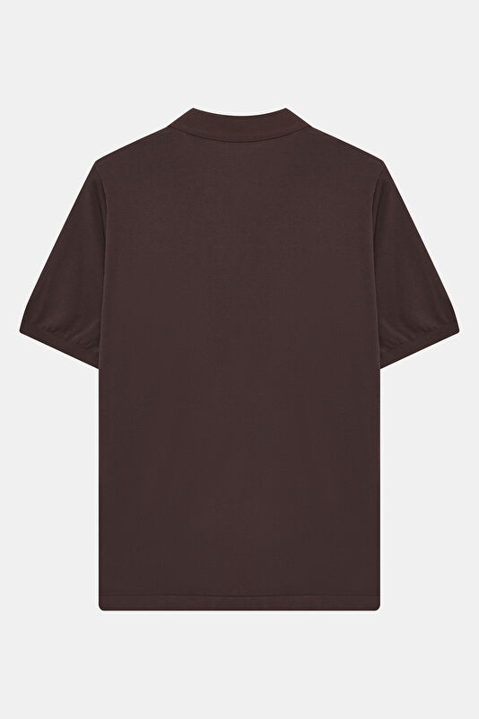 Relax Kalıp Kahve Polo Yaka Erkek T-Shirt 2