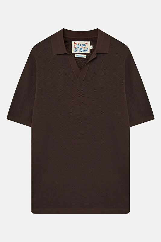Relax Kalıp Kahve Polo Yaka Erkek T-Shirt