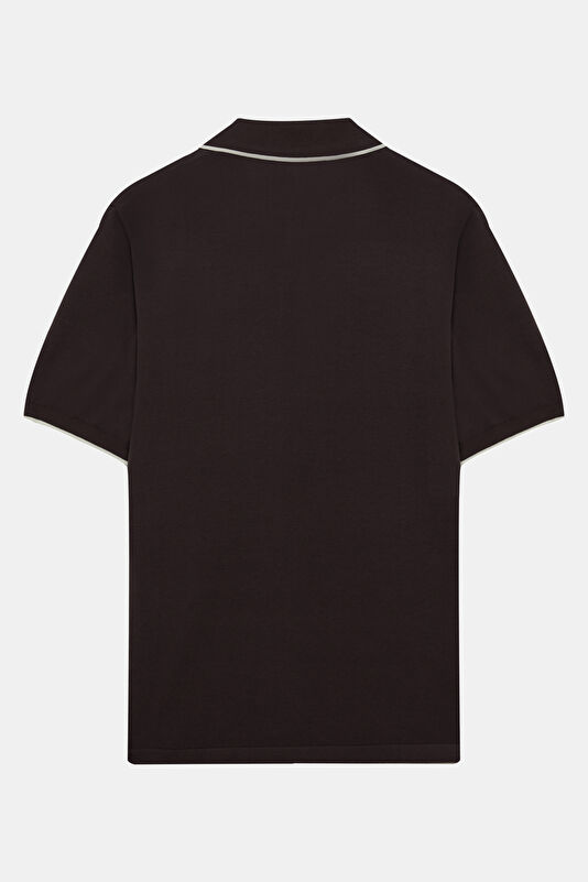 Relax Kalıp Kahve Polo Yaka Erkek T-Shirt 2