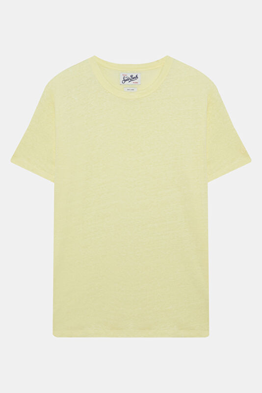 Relax Kalıp Sarı Bisiklet Yaka Erkek T-Shirt