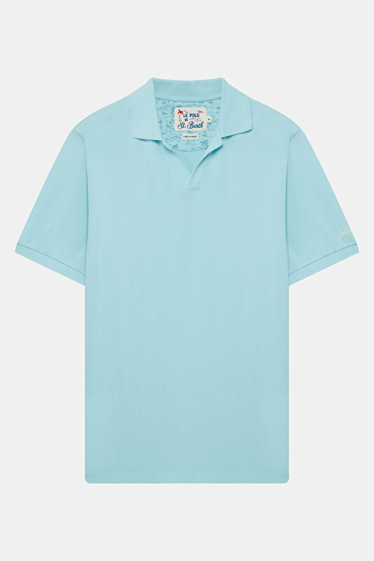 Relax Kalıp Mavi Polo Yaka Erkek T-Shirt