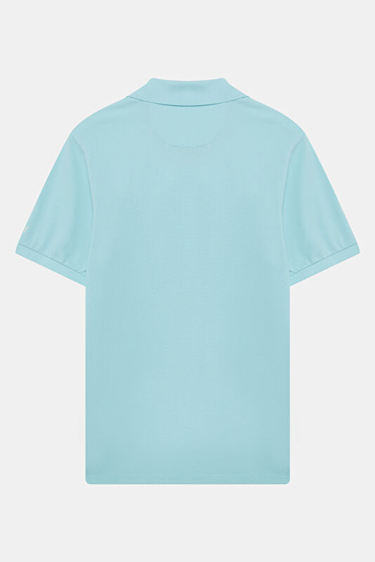 Relax Kalıp Mavi Polo Yaka Erkek T-Shirt 2