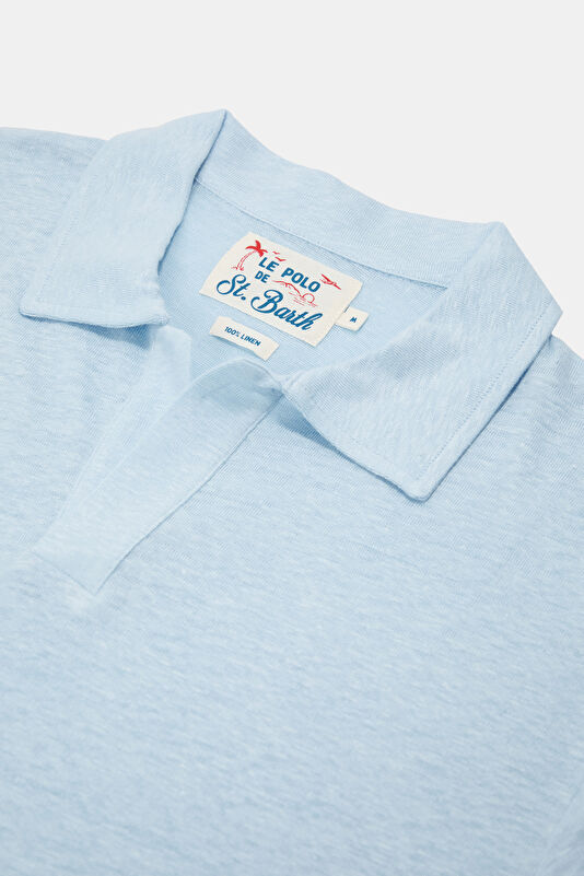 Relax Kalıp Mavi Bisiklet Yaka Erkek T-Shirt 3