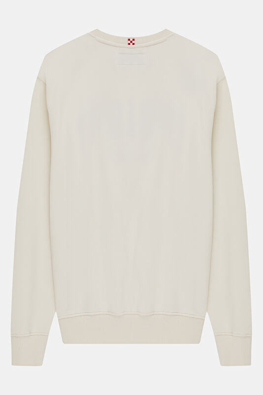 Ecru Relaxed-Fit Crew Neck Men's Sweatshirt 2
