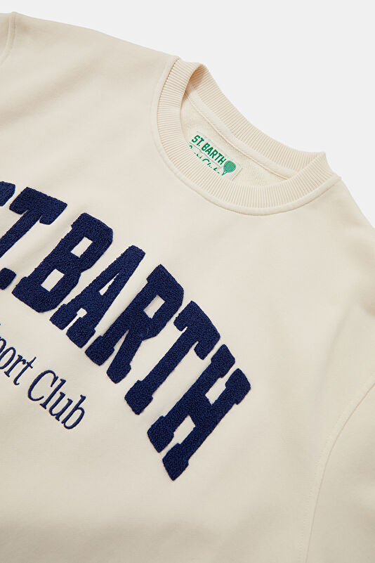 Ecru Relaxed-Fit Crew Neck Men's Sweatshirt 3
