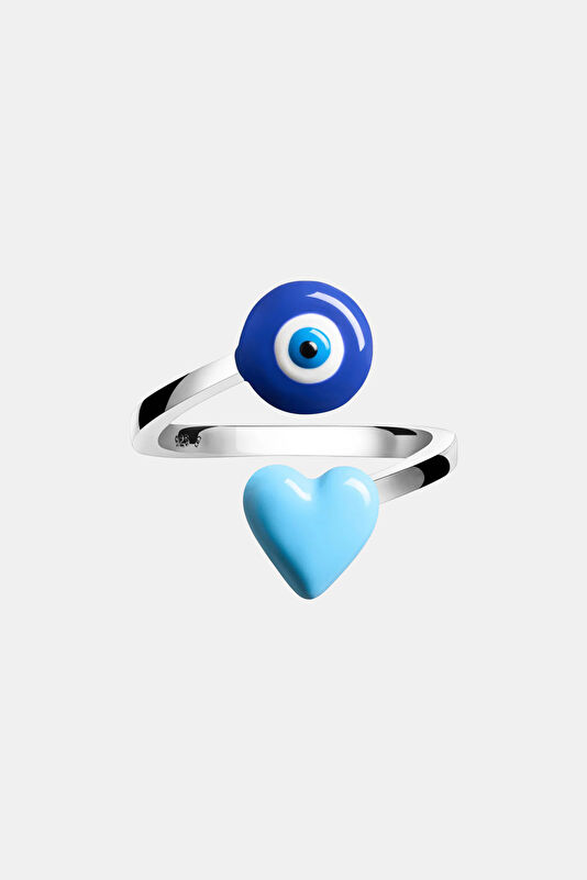 Evil Eye Wrap Gümüş Rengi Kaplama Yüzük