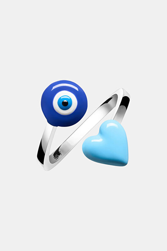 Evil Eye Wrap Gümüş Rengi Kaplama Yüzük 2