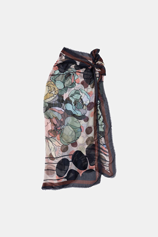Brown Patterned Modal Scarf 4