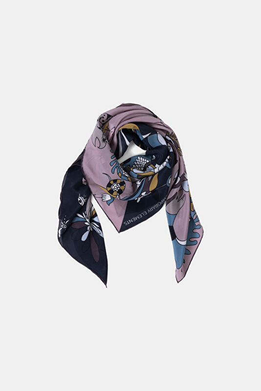 Pink Patterned Silk Scarf 3