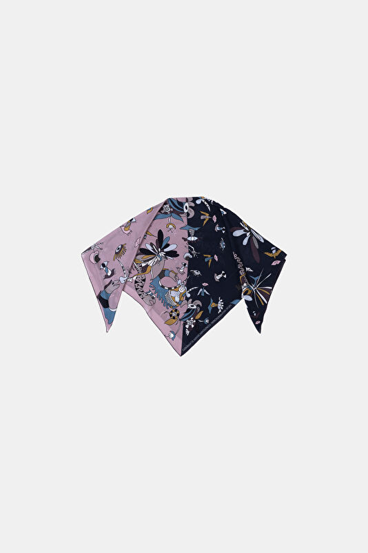Pink Patterned Silk Scarf 4