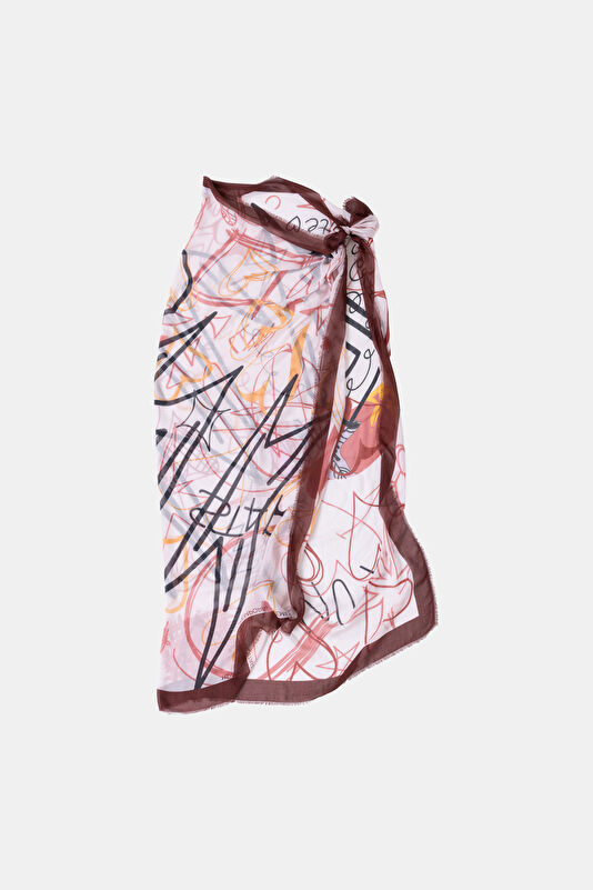 Pink Patterned Modal Scarf 4