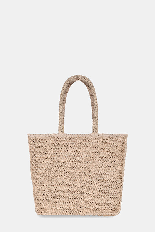 Kaia Large Beige Raffia Bag 2