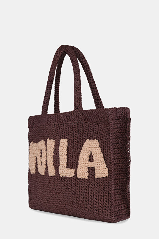 Maris Large Dark Brown Raffia Bag 3