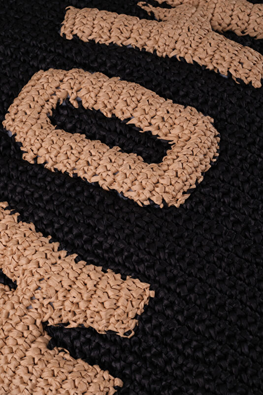 Maris Large Black Raffia Bag 4