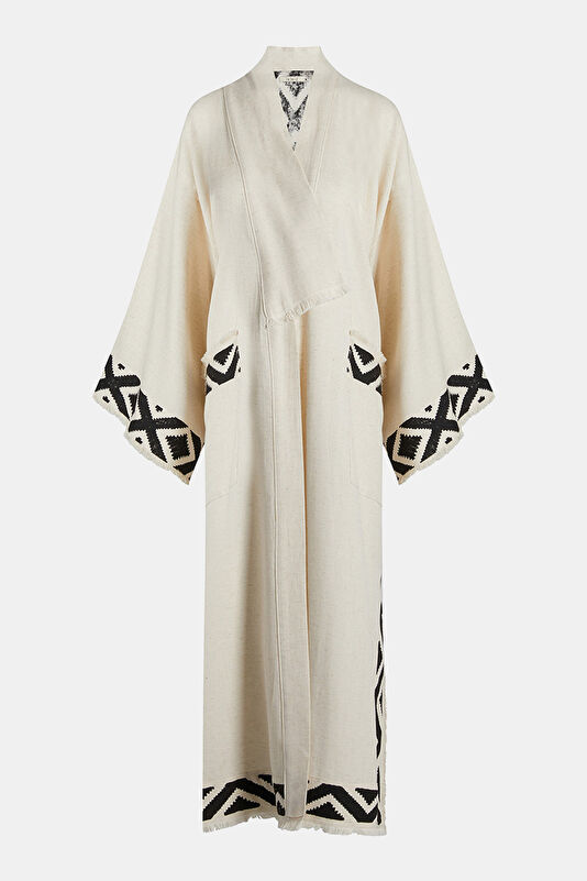 Natürel Pamuk/Keten Kadın Kaftan