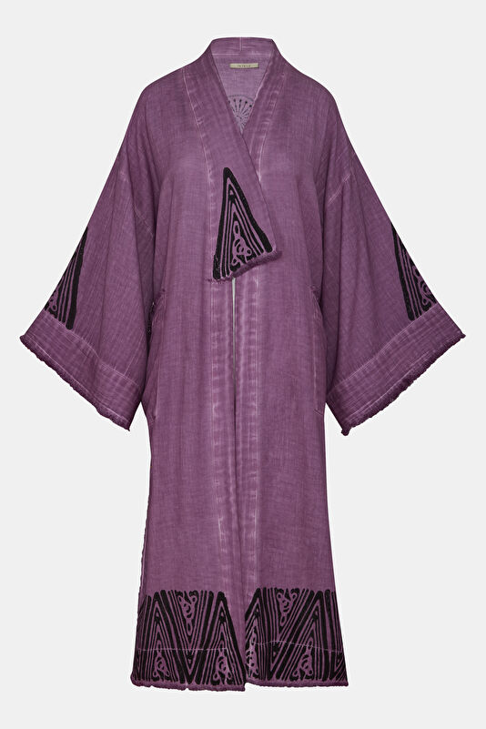 Mor Pamuk/Keten Kadın Kaftan