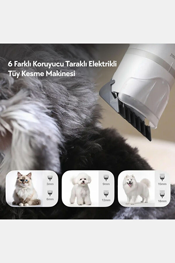 5 Başlıklı 3 Litre Kapasiteli Kedi & Köpek Tıraş Makinesi S1 PRO 6