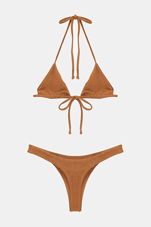Açık Kahve Bağcıklı Kadın Bikini 2