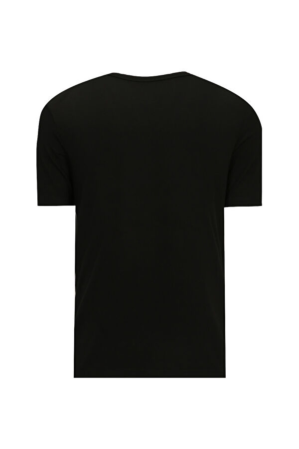 Dar Kalıp Siyah V Yaka T-Shirt 5