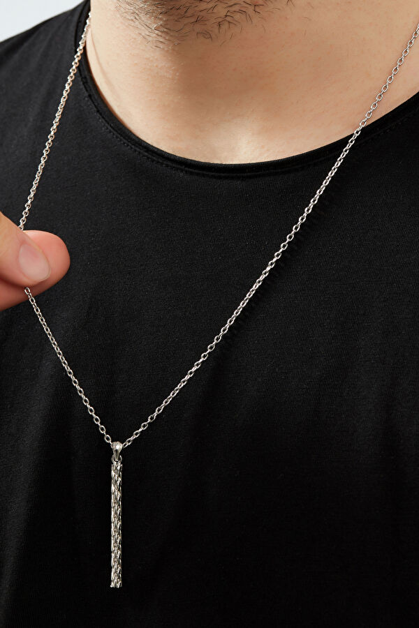 Silver-Colored Braided Necklace 6